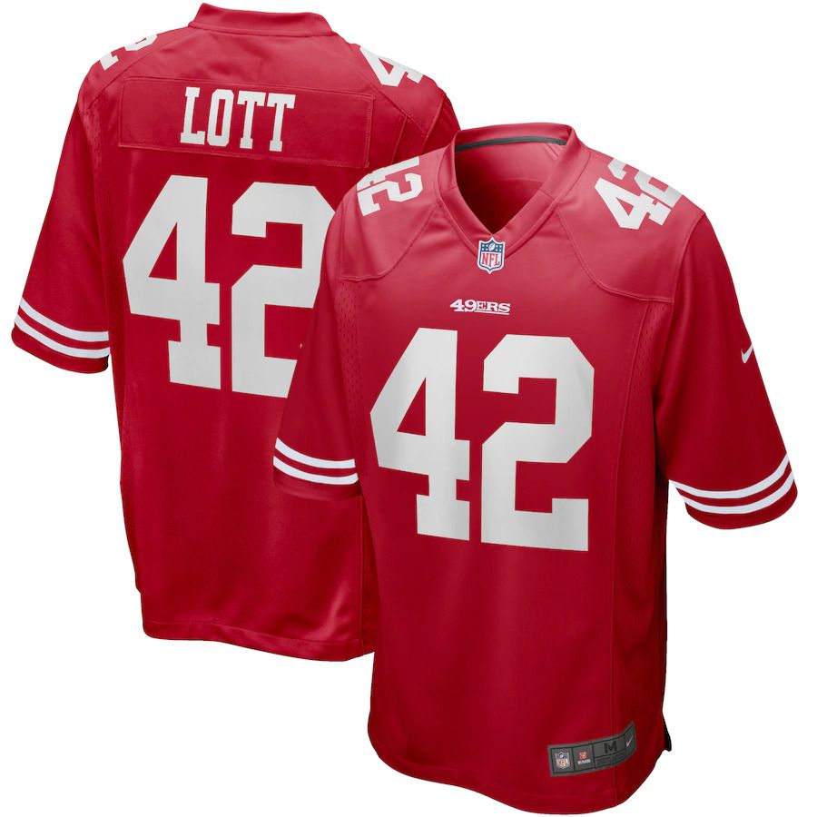 Men San Francisco 49ers #42 Ronnie Lott Nike Scarlet Game Retired Player NFL Jersey->san francisco 49ers->NFL Jersey
